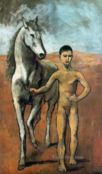 馬を率いる少年 1906 キュビスト Oil Paintings